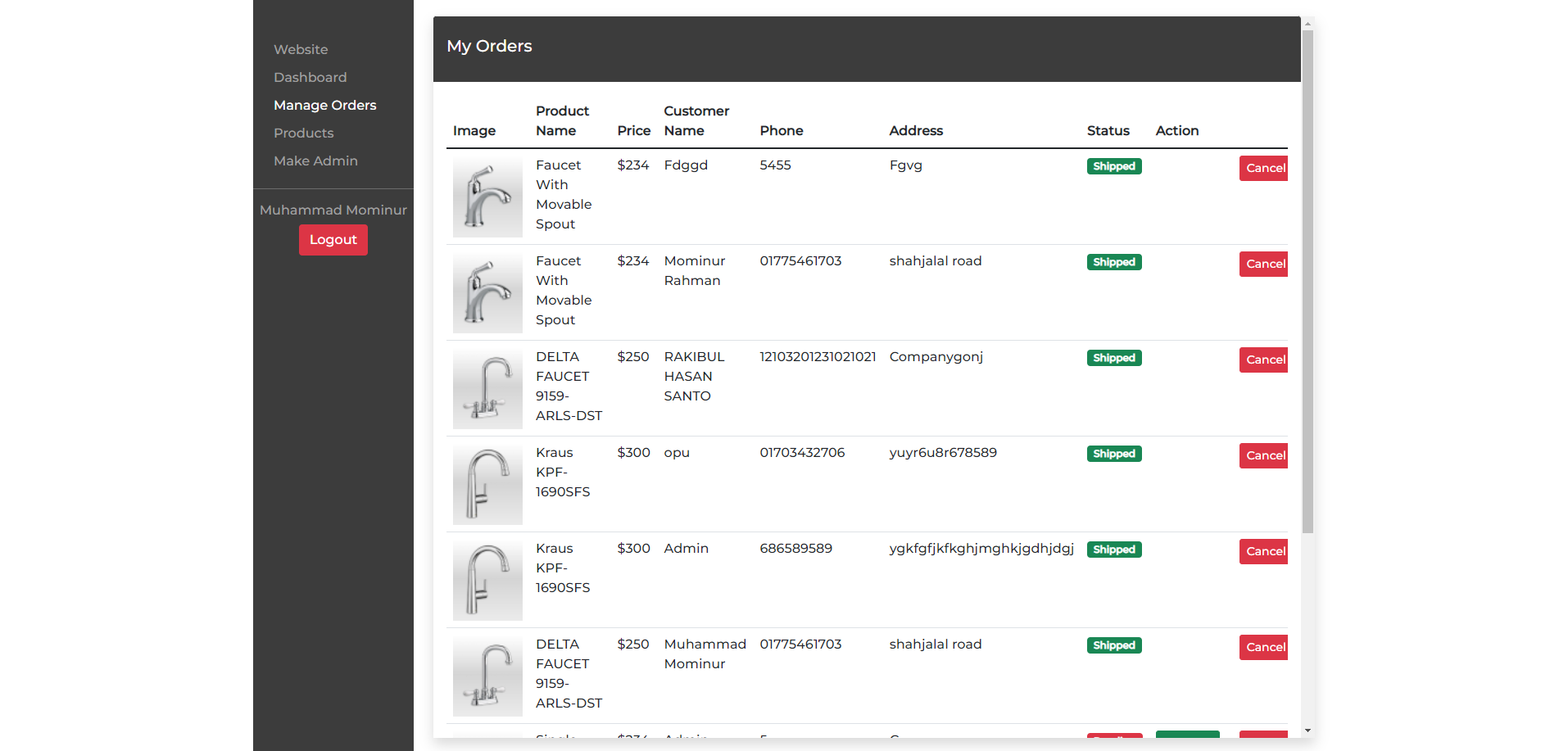 Simpler dashboard screenshot || mominur.net || Portfolio of mominur rahman